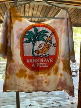 Vans Yellow Orange Tie-Dye 'Vans Have A Peel' Graphic Tee